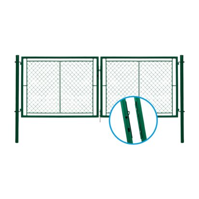 Dvoukřídlá brána IDEAL, PLETIVO® II. poplastovaná (Zn + PVC) - rozměr 3605 × 1950 mm