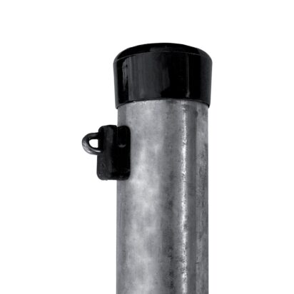 Plotový sloupek IDEAL® pozinkovaný (Zn) 2000/38, včetně černé čepičky